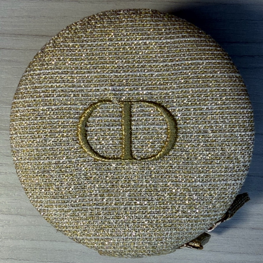 Dior Beauty GWP Gold Shimmer Round Vanity Pouch